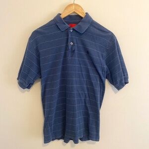 IZOD Mens Polo Shirt Small Cotton Blue Embroidered Logo Short Sleeve Casual